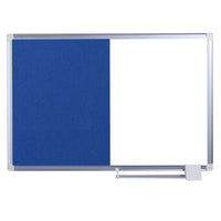 MasterVision NewGen Combo Board - Magnetic Dry-Erase & Felt - Aluminum Frame - 18" x 24" - Blue-Combo board with blue felt and magnetic steel surfaces