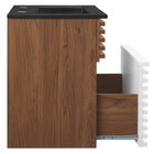 Modway Render 18" Wall-Mount Bathroom Vanity - White/Walnut/Black-8