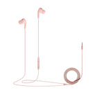 Basic Tech Wired In Earbuds with Volume Control And Mic - Pink-Comfortable