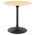 Modway Lippa 28" Round Wood Dining Table - Black Natural-Modern Dining Table