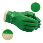Atlas Full PVC Double Coated Rough Grip Glove - Cotton Jersey Liner - Green - Large-Rough grip