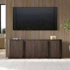 Hudson&Canal Vance Rectangular TV Stand for TV's up to 78" - Alder Brown-Constructed of sturdy MDF materials in a handcrafted alder brown finish