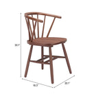 Zuo Stenger Dining Chair - Walnut - Set of 2-3 year limited warranty