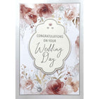 Rosedale Gold Wedding Greeting Cards/Envelopes - 5-1/2" x 8" - Congrats: Flowers - 6 Pack-Premium quality greeting cards