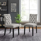 Modway Duchess Performance Velvet Dining Chairs - Light Grey - 2 Pack-Dense Foam Padding for Comfort