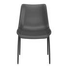 Zuo Magnus Dining Chair - Black - Set of 2-Plush and durable faux leather fabric