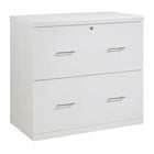 Office Star Alpine 2-Drawer Lateral File Cabinet - White-2 storage drawers