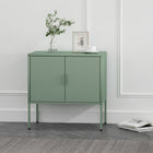 Manhattan Comfort Ava 23.6" Modern Accent Cabinet - Green-Features 2 Standard Metal Doors with Vertical Metal Handles