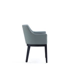 Manhattan Comfort Gansevoort 22.5" Modern Faux Leather Upholstered Dining Armchair - Pewter-Seat Height: 19.5