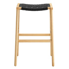 Modway Saoirse Woven Rope Wood Bar Stool - Natural Black - Set of 2-8