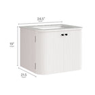 Modway Zia 24" Wall-Mount Bathroom Vanity with Marble Sink - Ivory-Marble Sink