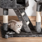 PawHut 94" - 102" Floor-To-Ceiling Huge Cat Tree Tower - Grey-Space-saving design for any area in your home 