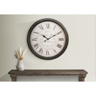 Monarch Specialties Clocks 30" Round Oversized Wall Clock - Brown -Large oversized design with easy to read roman numeric markings behind a glass surface