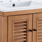 Modway Birdie 24" Bathroom Vanity - Natural/White-Adjustable Shelf