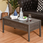 HOMCOM 39" Modern Lift Top Coffee Table with Hidden Storage Compartment - Light Grey-Colour: Light Grey