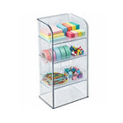 Azar Extra Small Plastic Three Tier Organizer - 9.87" x 4.75" x 3.12" - Clear-Raised front lip helps keep items securely in place