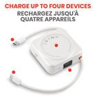 Helix 10,000 mAh Wireless Magnetic Power Bank for Phone, Watch, and Earbuds - White-LCD Charging Indicator