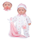 JC Toys La Baby Soft 11" Baby Doll - Pink with Blanket - Caucasian-National parenting center seal of approval