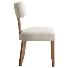 Modway Nalani Fabric Upholstered Dining Chairs - Heathered Weave Ivory/Deep Brown - 2 Pack-8