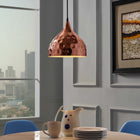 Modway Dimple 11" Bell-Shaped Pendant Light - Rose Gold-Rose Gold Steel Shade and Ceiling Plate
