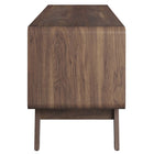 Modway Transmit 60" TV Stand - Walnut White-Tapered Wood Legs