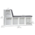 HOMCOM Bookshelf with Reading Nook - Grey-Assembly required