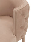 Manhattan Comfort Maya 24.02" Modern Velvet Upholstered Dining Chair - Nude - Set of 2-Stunning Back Tufted Buttoning with Rounded Back Frame