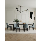 Manhattan Comfort Gansevoort 19" Modern Faux Leather Upholstered Dining Chair - Pewter - Set of 4-Frame Made of Solid Beech Wood with Rich Dark Finish