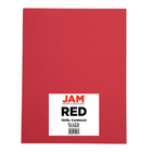 JAM Paper Bright Colour Cardstock - 8.5" x 11" - 65 lb - Red Recycled - 250/ream (101378B)-Red