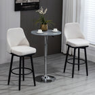 HOMCOM Bar Height Swivel Bar Stools with Steel Legs - Cream White - 2 Pack-360° swivel function makes your seat rotate comfortably
