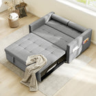HOMCOM Pull Out Sleeper Sofa Bed with USB Ports - Grey-Built-in USB-A and USB-C ports keep devices powered anytime