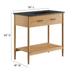 Modway Zaire 36" Bathroom Vanity - Natural/Black-Compact Drawer