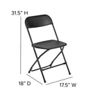 Flash Furniture Hercules Series 800 lb. Capacity Plastic Folding Chair, Black, 4 Pack-Lightweight for Easy Handling