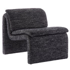 Modway Lume Boucle Upholstered Armless Accent Chair - Charcoal-Curved Slipper Chair