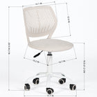 Homy Casa Colorful Fabric Teen Task Chair - Beige-Sturdy Base: The durable white base ensures stability and long-lasting use