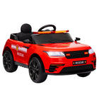 Qaba 12V Electric Police Car for Kids with Remote Control - Red-Dual motos, remote control allows three adjustable speed for safe driving 