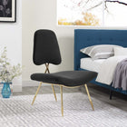 Modway Ponder Performance Velvet Lounge Chair - Black-Dense Foam Padding for Comfort