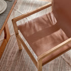 Modway Sonora Leather Dining Chair - Chestnut Tan-Stretcher Bar