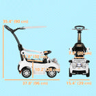 Qaba 3 in 1 Kids Push Car Toddler Sliding Car, Foot to Floor Design - White-Parts like safety fence are detachable for convenience 