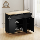 HOMCOM 40" Modern Sideboard Buffet Cabinet with Drawers & Storage Doors - Black-Anti-tipping hardware and non-slip foot pads, ensuring safety for families