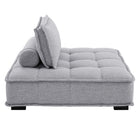 Modway Saunter Tufted Fabric Armless Chair - Light Grey-Sinuous Spring Support System