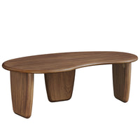 Modway Vetra Kidney-Shaped Free Coffee Table - Walnut-Kidney-Shaped Table