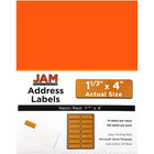 JAM Paper Mailing Address Labels, 1 1/3 x 4, Neon Red, 252 Pack-Mailing Address Labels
