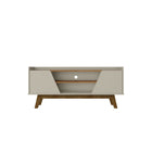 Manhattan Comfort Marcus 53.14" Mid-Century Modern TV Stand - Beige and Nature-Mid-Century Modern Free Standing TV Stand for Living Room and Bedroom use