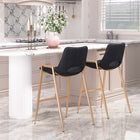 Zuo Desi Counter Stool - Black/Gold - Set of 2-Dimensions: 20.7" L x 20.3" W x 35.6" H