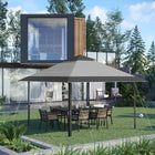 Outsunny 13 ft W x 13 ft L Outdoor Pop-Up Party Tent Canopy with Top Vent - Grey-With foldable steel frame for stability and convenience