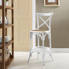 Modway Gear Bar Stool - White-Chinese Toon Frame
