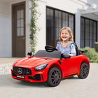 Qaba 12V Mercedes-Benz Licensed Kids Electric RC Car - Red-Slow start mechanism for safe acceleration for young drivers 