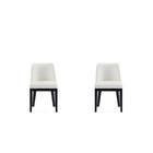 Manhattan Comfort Gansevoort 19" Modern Faux Leather Upholstered Dining Chair - Cream - Set of 2-Modern Dining Chair for Dining Room and Task Use. Set of 2