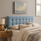 Modway Emily Fabric Upholstered Queen Size Headboard - Sky Blue-Wood Blend Frame